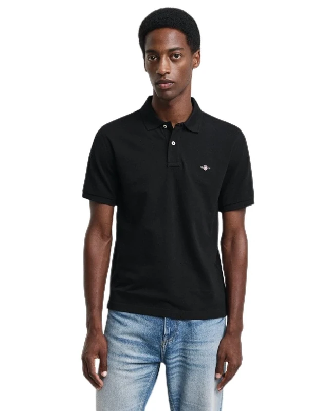 GANT REG EMB Archive Shield Polo Shirt, Black, XS