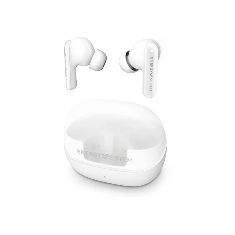 Energy Sistem Serenity ANC True Wireless Noise Cancelling Headphones (4 Microphones, Bluetooth 5.3, Recycled Plastic, 25 Hours Battery, IPX4 Certified) White