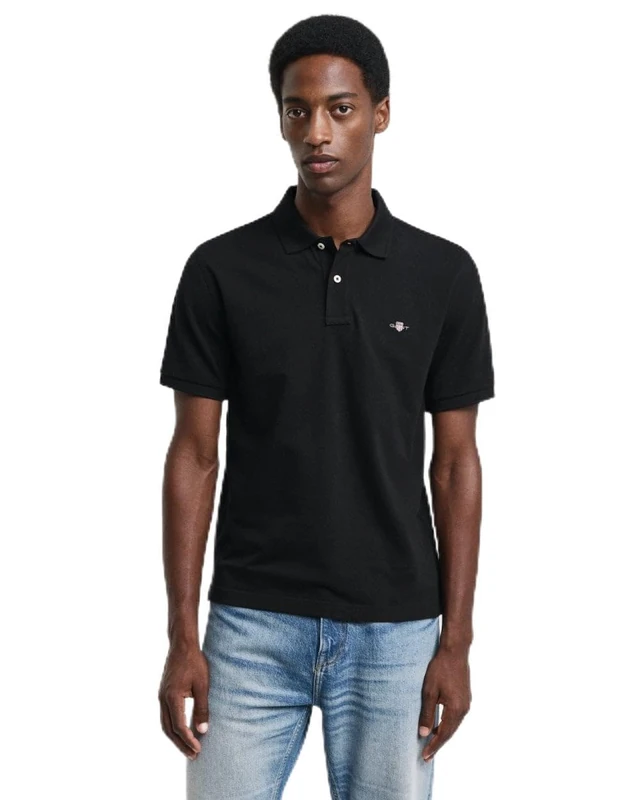 GANT REG EMB Archive Shield Polo Shirt - Black, XXL