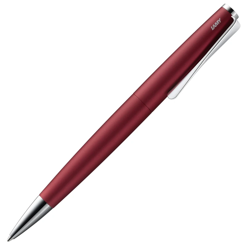 Lamy studio royalred - ballpoint pen in elegant stainless steel casing - with propeller-shaped clip - incl. giant refill M 16 in line width M in black