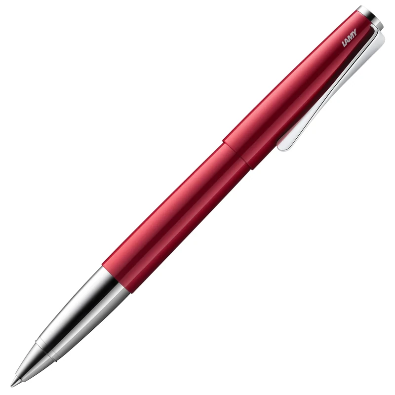 Lamy studio pianored - rollerball pen in elegant metal barrel - with propeller-shaped clip & in line width M M 63 rollerball refill in black