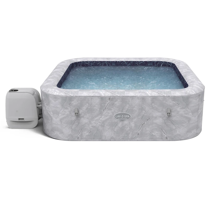 Lay-Z-Spa San Francisco, Integrated EnergySense Liner, 10 HydroJet Massage System Inflatable Hot Tub, Built in Seats and Lights, Smart Wifi App, 5-7 Person - Image 1