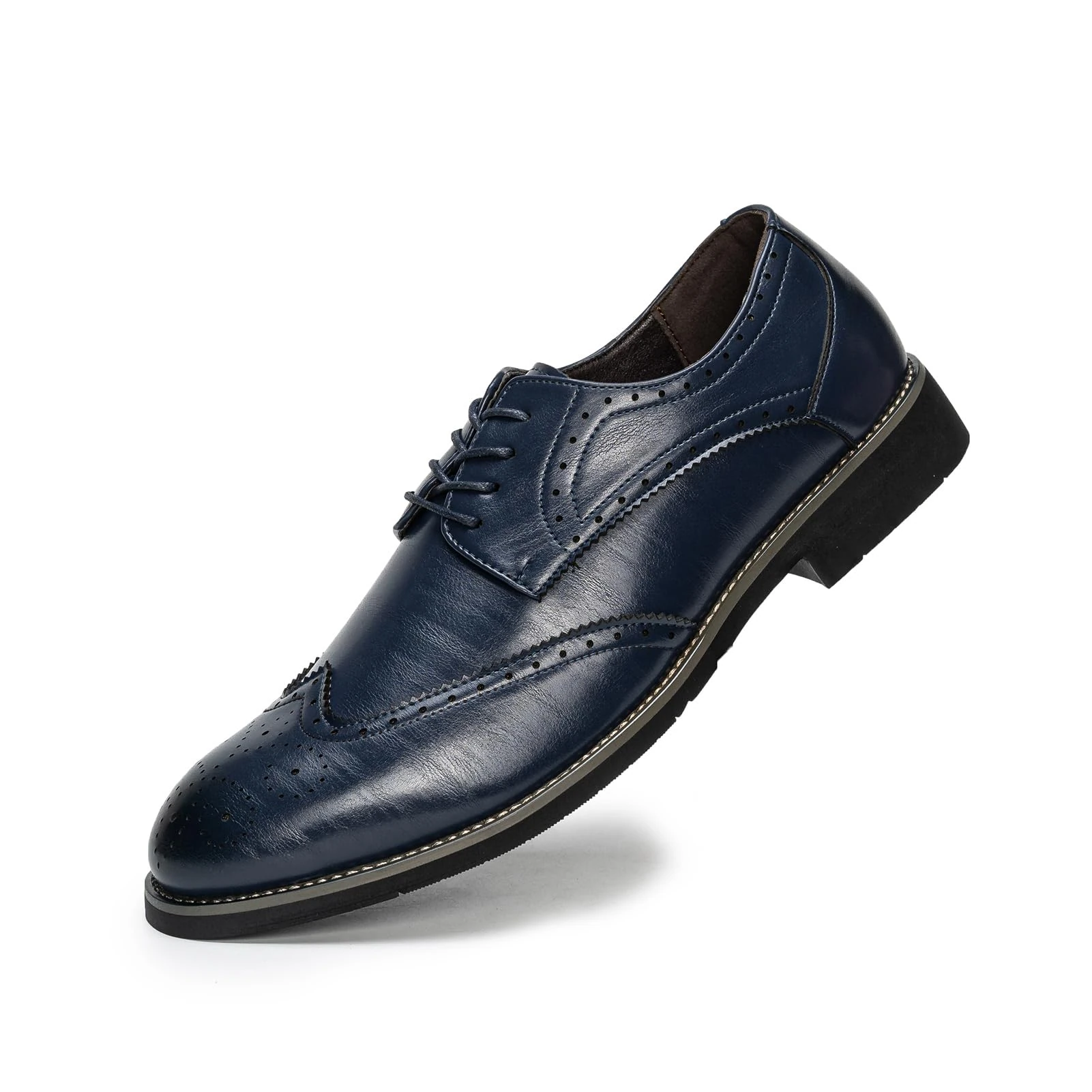 Rusffes Men's Lace-ups Mens Brogues Derbys Oxfords Formal Dress Shoes for Men Navy Size 6.5uk