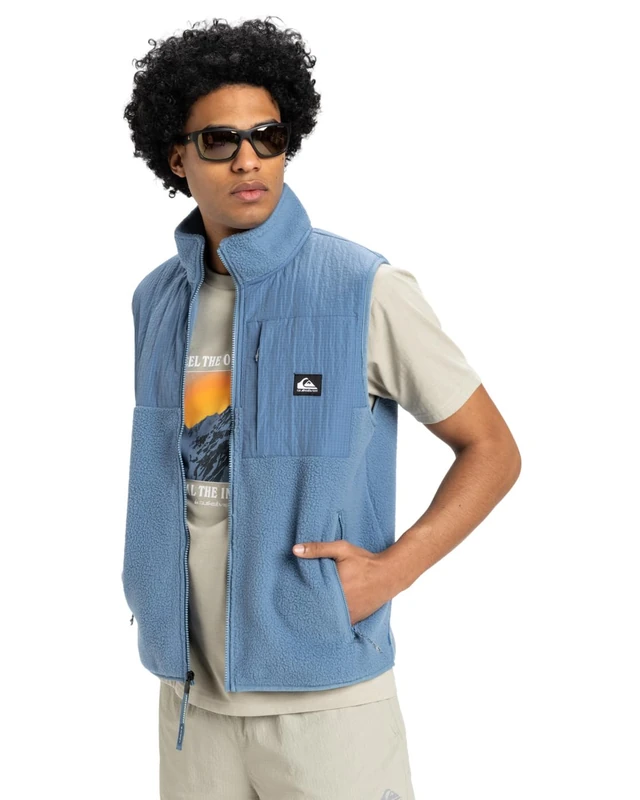 Quiksilver Fleece with zipper CLEAN COAST GILET Men Blue M