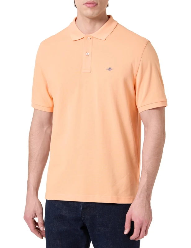 GANT REG EMB Archive Shield Polo Shirt, Peachy Orange, S