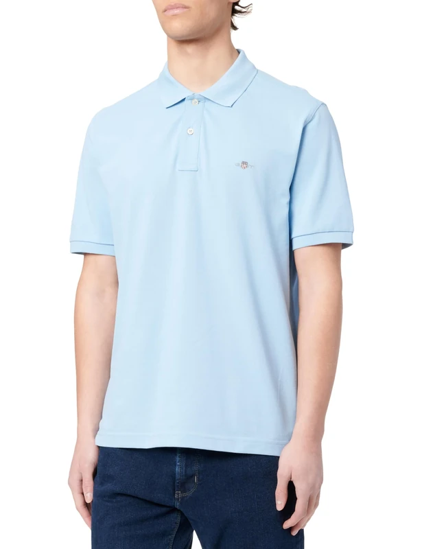 GANT Men's Reg Emb Archive Shield Polo Shirt, Capri Blue, 3XL