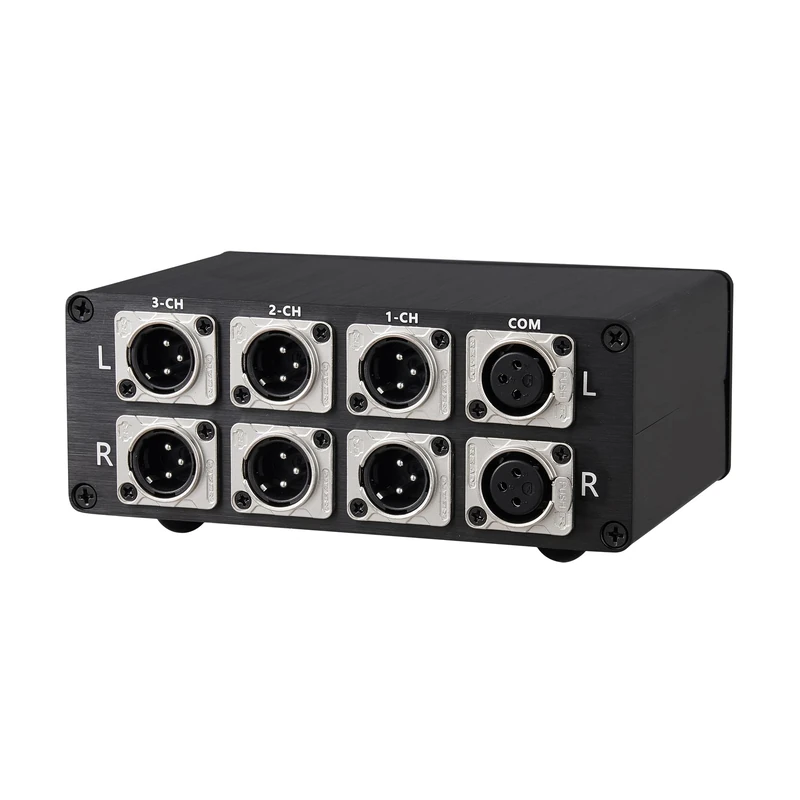 1 to 3 (1 in 3 Out) Audio Selector for Balancing Signal Sources and Amplifiers, 3-Channel XLR HiFi, for CD, DVD, Radio, Decoders (XLR 0103GL)
