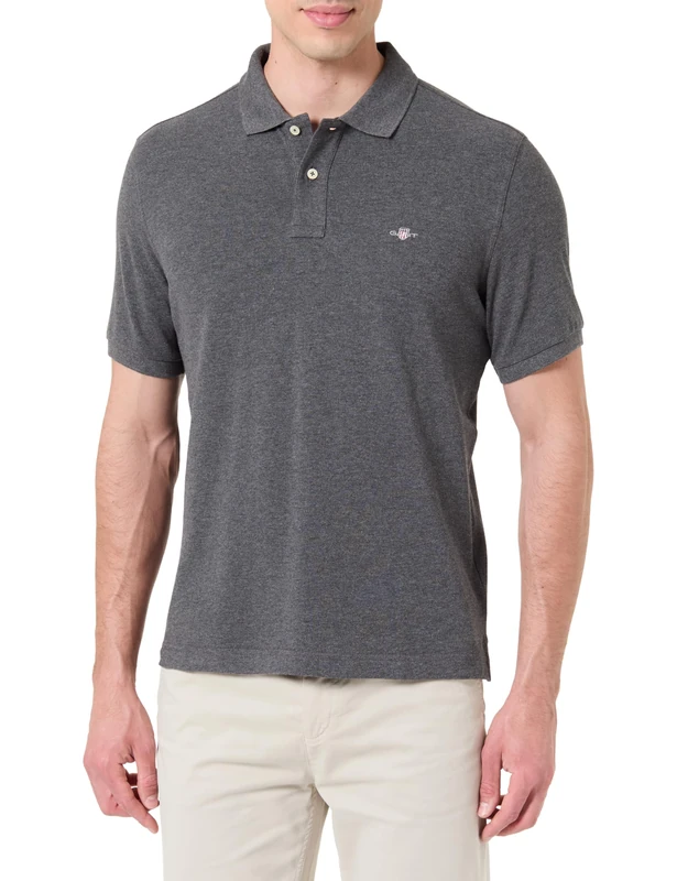 GANT REG EMB Archive Shield Polo Shirt, Concrete Beige, XS - Image 1