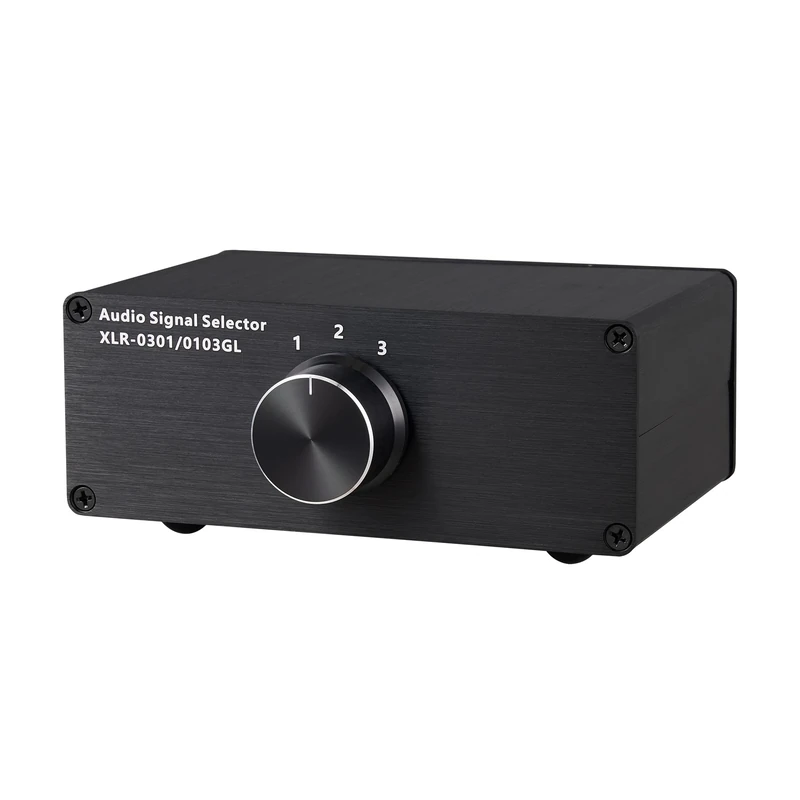 3 to 1 (3 in 1 Out) XLR Audio Switch, Balanced Audio Signal selector Converter, 3-Way Stereo Passive Audio switcher Audio Selector for Balance (XLR 0301GL)