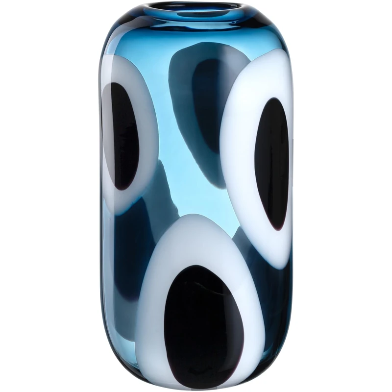 LEONARDO HOME Occhi Blu Vase, 1 Piece, Handmade Artwork Full of Passion, Elegant Flower Vase, Unique Beauty, Art for Home, Height 33.6 cm, Blue, 047510