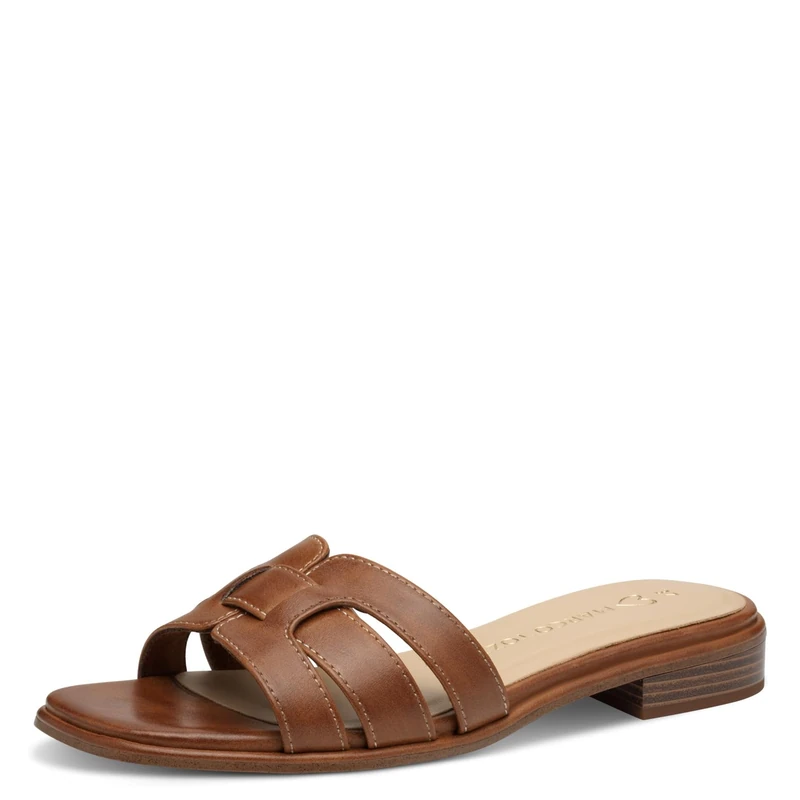 MARCO TOZZI Women's Sandal soft Feel Me Footbed soft Lining Vegan Modern, brown (COGNAC), 4.5 UK