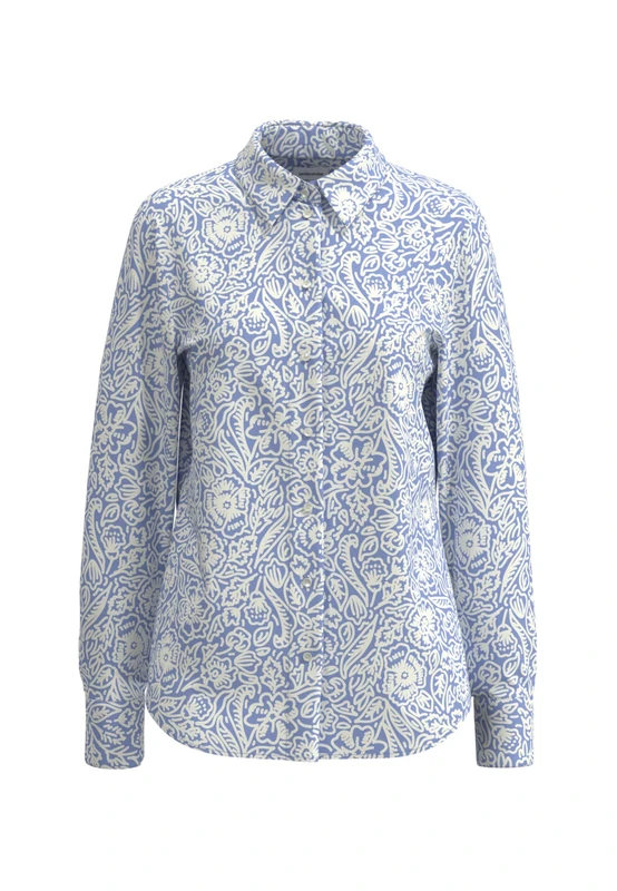 Seidensticker Women's Blouse - Shirt Blouse - Regular Fit - Easy to Iron - Shirt Blouse Collar - Long Sleeve, Blue, 20