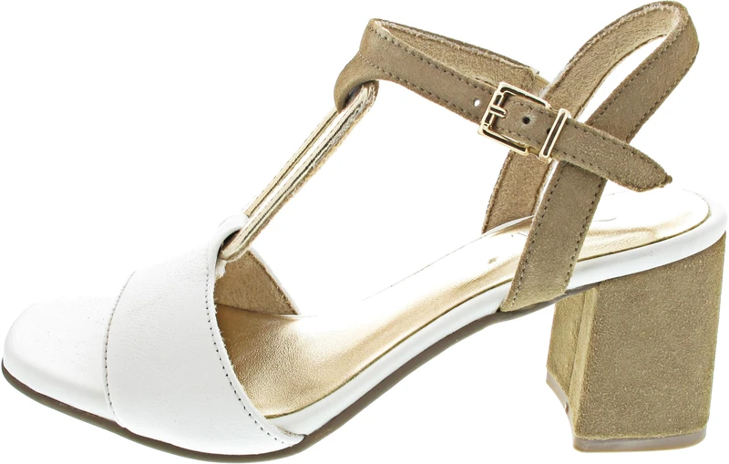 MARCO TOZZI Women's Sandal soft Feel Me Footbed Leather soft Lining Stylish, white (WHITE COMB), 7 UK