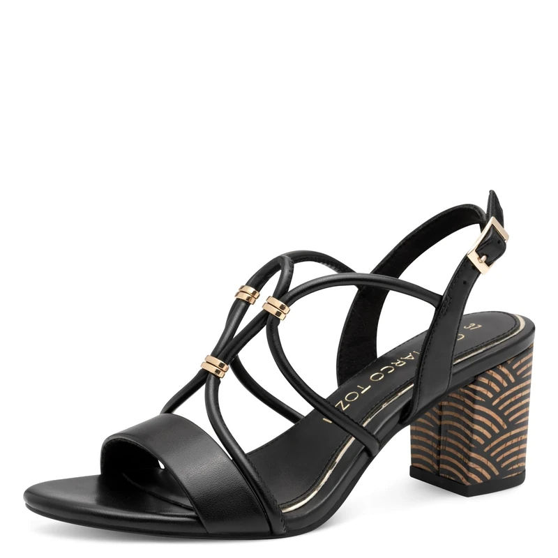 MARCO TOZZI Women's Sandal soft Feel Me Footbed Vegan soft Lining Sporty-elegant, black (BLACK), 7.5 UK