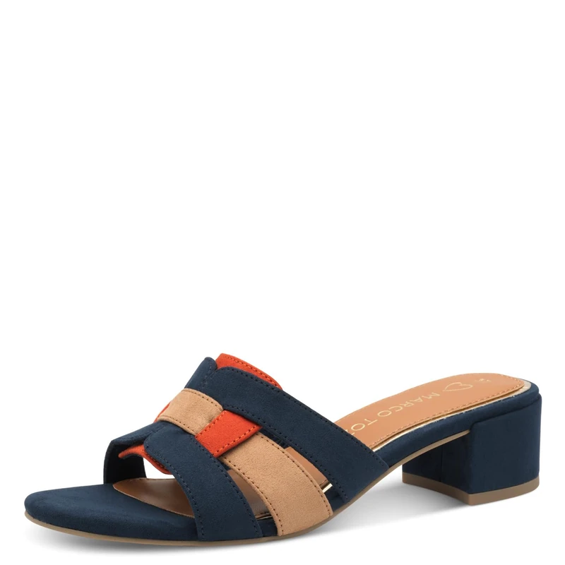 MARCO TOZZI Women's Elegant Block Heel Mules, Navy Comb, 7 UK