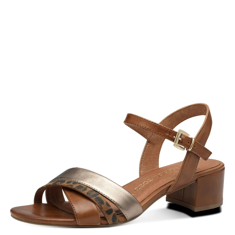 MARCO TOZZI Women's 2-28210-44 Sandals, Cognac Comb, 4 UK
