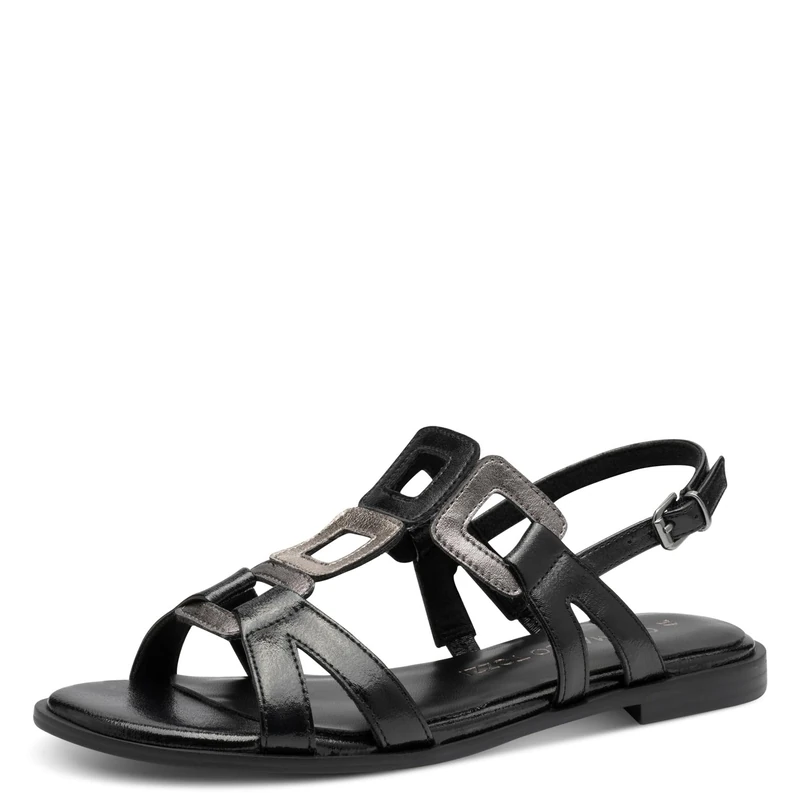 MARCO TOZZI Women's Sandal 2-28145-44, Black Met Comb, 7 UK