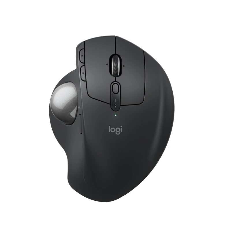 Logitech MX Ergo S Advanced Wireless Trackball Mouse, USB-C Rechargeable Wireless Ergonomic Mouse With Bluetooth and Encrypted Dongle, 6 Programmable Buttons, for PC/Mac - Graphite