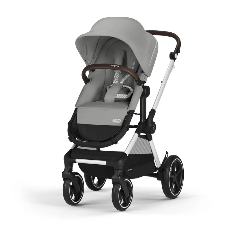 CYBEX Gold baby pushchair EOS Lux 2-in-1, travel system, for newborns and kids 22 kg (approx. 4 years), Stone Grey
