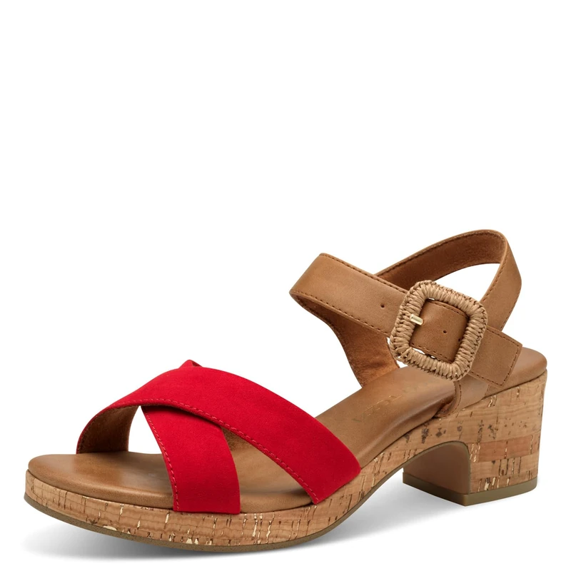 MARCO TOZZI Women's 2-28360-44 Sandals, Red Comb, 6.5 UK