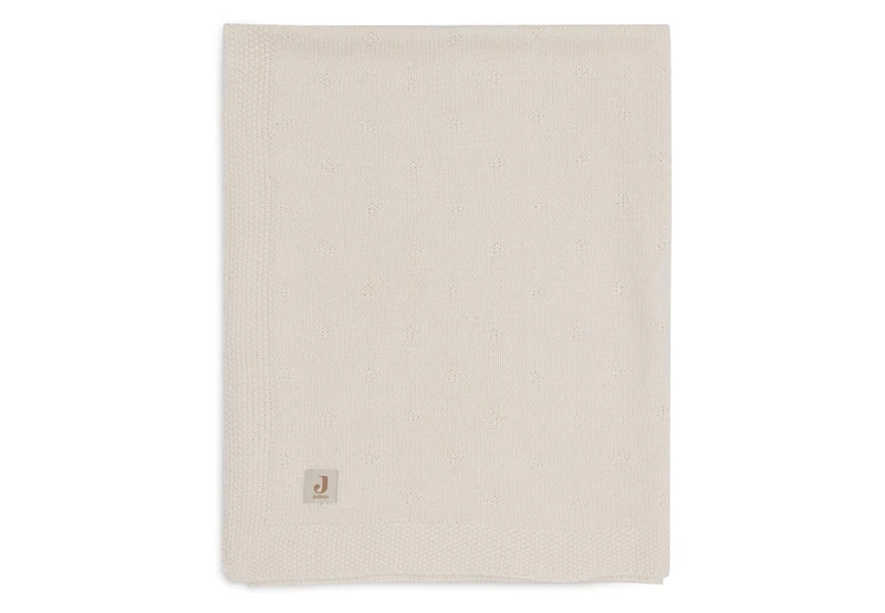 Jollein Baby Blanket Cosy Knit, Ivory, 100 x 150 cm, 60% Cotton, 40% Acrylic, for Cot, 1.0 TOG, Oeko-Tex Certified, Knitting Pattern