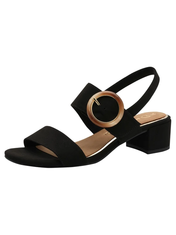 MARCO TOZZI Women Sandal Soft Feel Me Footbed Vegan Soft Lining Stylish, Black (Black), 7.5 UK