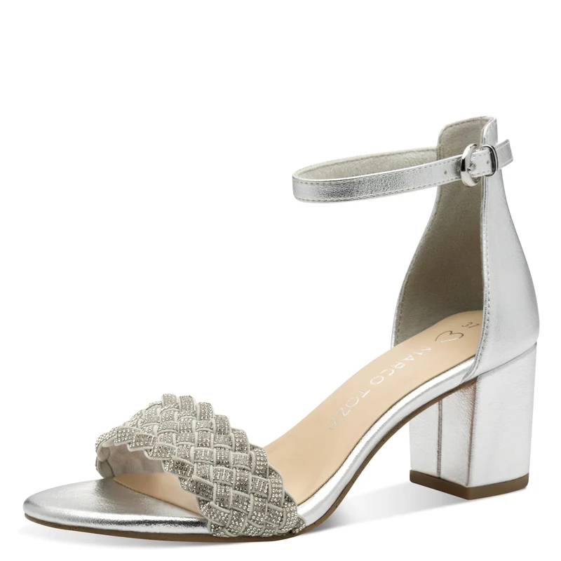 MARCO TOZZI Women's 2-28399-42 Sandals, Metallic, 6 UK