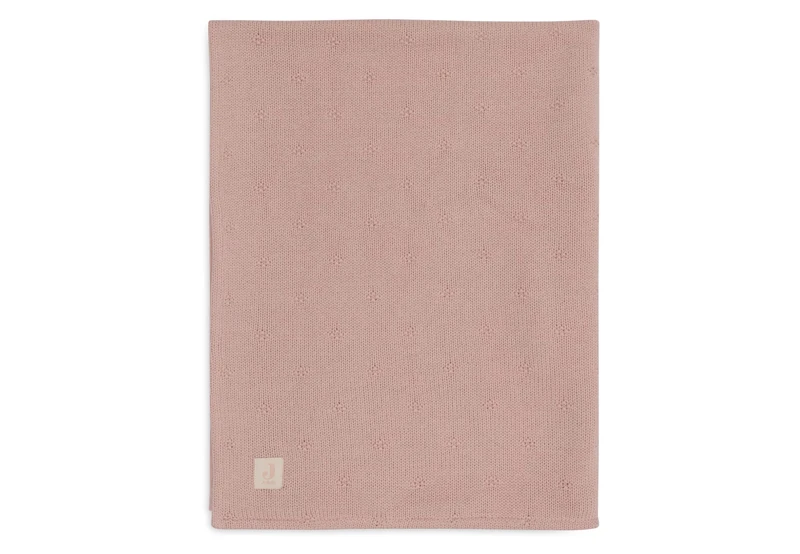 Jollein Baby Blanket Cosy Knit, Wild Rose - Velvet - 100 x 150 cm - 60% Cotton, 40% Acrylic, Inside 100% Polyester - for Cot Bed - 2.0 TOG - Oeko-Tex Certified - Knitting Pattern