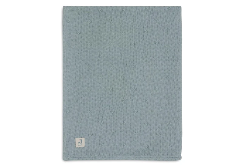 Jollein Baby Blanket Cosy Knit, Sea Green, Velvet, 100 x 150 cm, 60% Cotton, 40% Acrylic, Inside 100% Polyester, for Cot, 2.0 TOG, Oeko-Tex Certified, Knitting Pattern