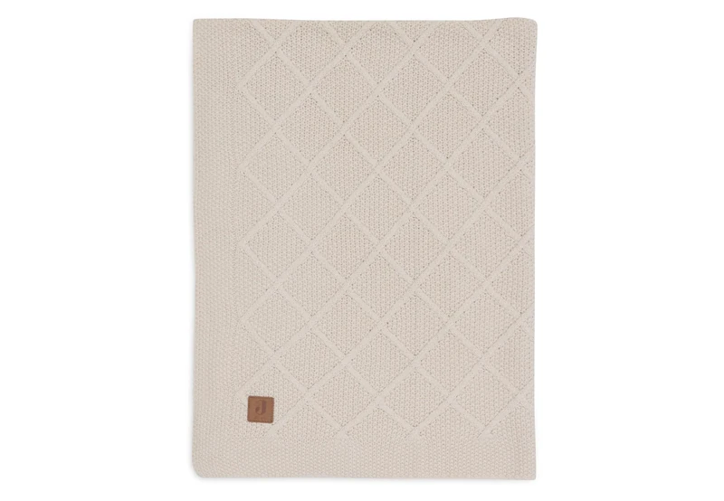 Jollein Baby Blanket Check Knit, Oatmeal - 100 x 150 cm - 60% Cotton, 40% Acrylic - for Cot - 1.0 TOG - Oeko-Tex Certified - Knitting Pattern