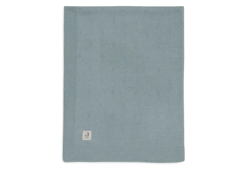 Jollein Baby Blanket Cosy Knit, Sea Green, 100 x 150 cm, 60% Cotton, 40% Acrylic, for Cot, 1.0 TOG, Oeko-Tex Certified, Knitting Pattern