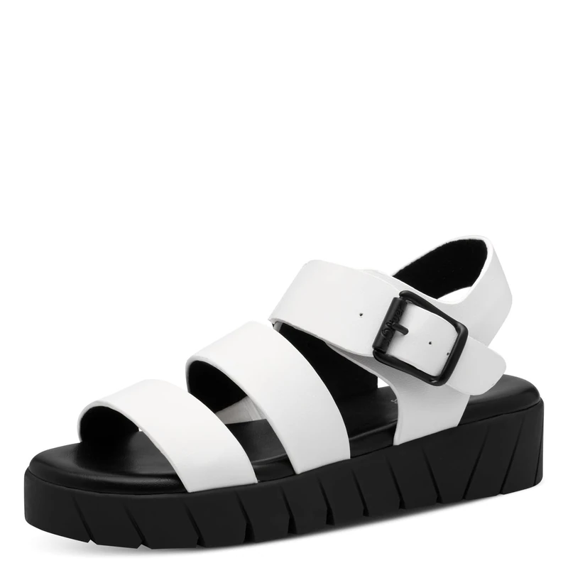 s.Oliver Women 5-28710-42 Sandals, White Black, 5 UK