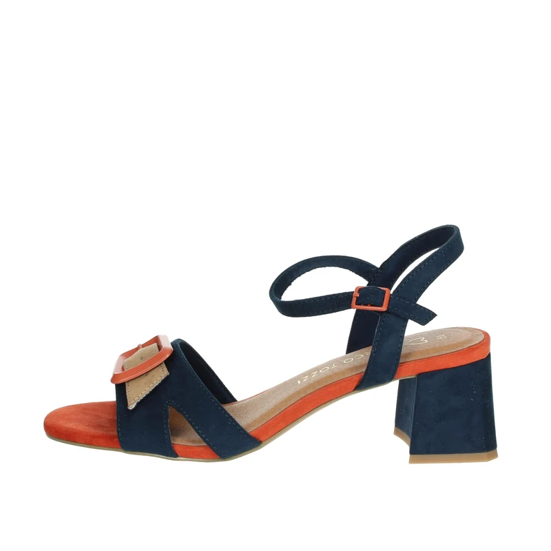 MARCO TOZZI Women Sandal soft Feel Me footbed soft lining Summer, blue (NAVY COMB), 7 UK