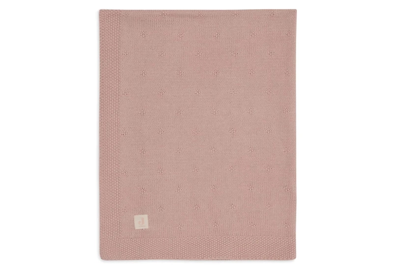 Jollein Baby Blanket Cosy Knit, Wild Rose, 100 x 150 cm, 60% Cotton, 40% Acrylic, for Cot, 1.0 TOG, Oeko-Tex Certified, Knitting Pattern