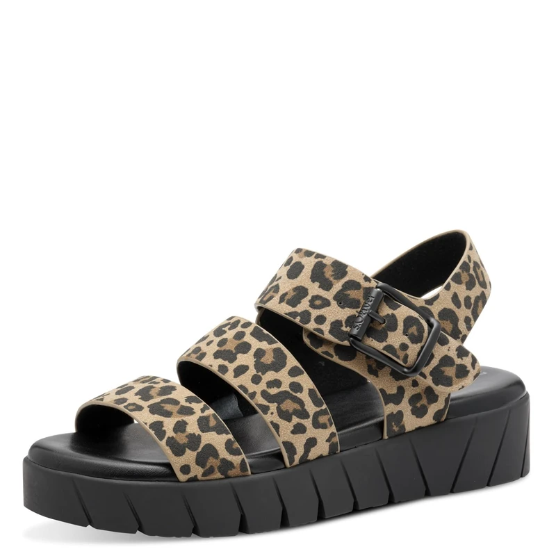 s.Oliver Women's Modern Chunky Sole Sandals, leopard, 8 UK