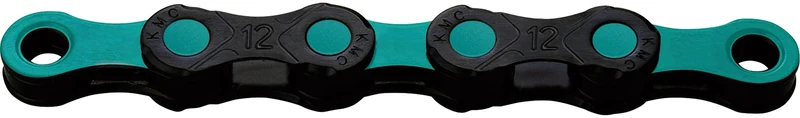 KMC DLC12 Waxed 12 Speed Chain, Black/Celeste, 126 Link