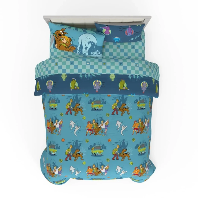 Franco Comforter and Sheet Set, Microfiber, Scooby Doo, 7 Piece Queen Size