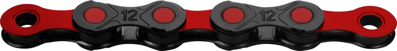 KMC DLC12 Waxed 12 Speed Chain, Black/Red, 126 Link