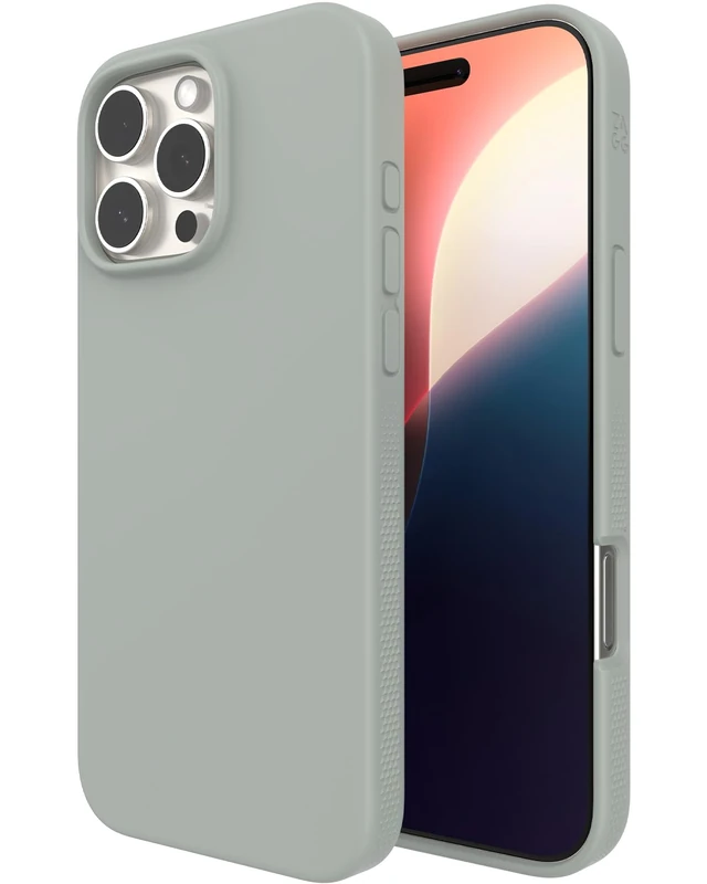 ZAGG Manhattan Snap Case for iPhone 16 Pro Max - MagSafe Compatible, 13ft Drop Protection, Strengthened with Graphene, Soft Silicone, Slim & Lightweight Design, 96% Recycled Content, Aqua Foam Gray