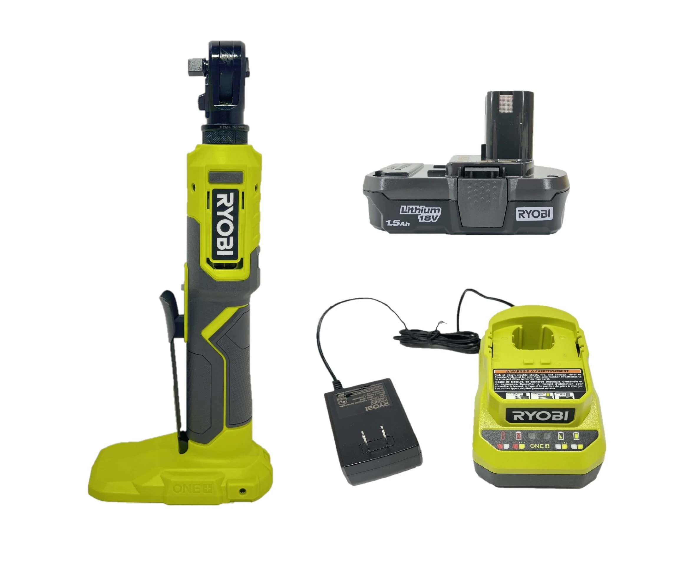 RYOBI ONE+ 18V Cordless Multi-Size Ratchet Kit with Battery and Charger PCL280K1 (Bulk Packaged)