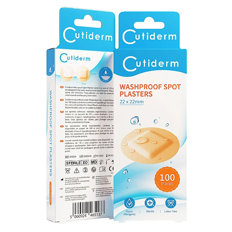 Cutiderm Small Round Spot Plasters 22 x 22mm 100 Plasters Per Box
