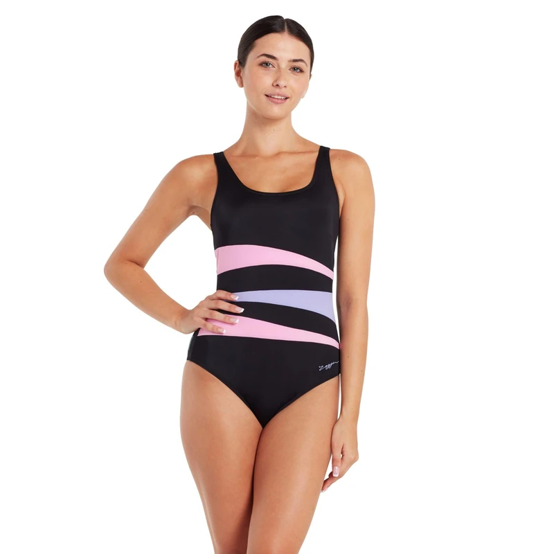 Zoggs Women's Sumatra Adjustable Scoopback Swimwear with Tummy Control
