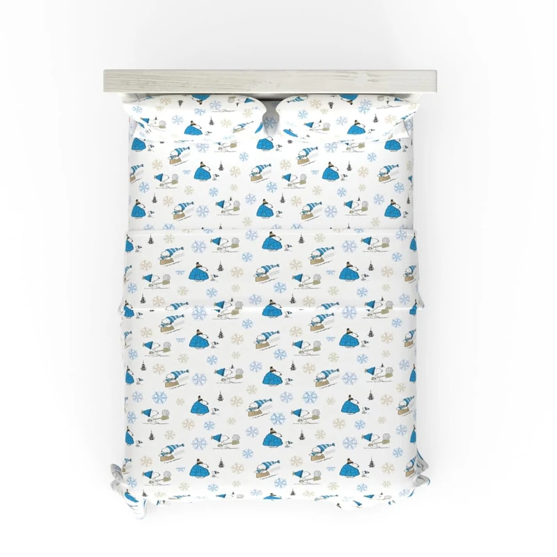 Franco Peanuts Snoopy Flannel Sheet Set - Full Size Cotton - Image 1