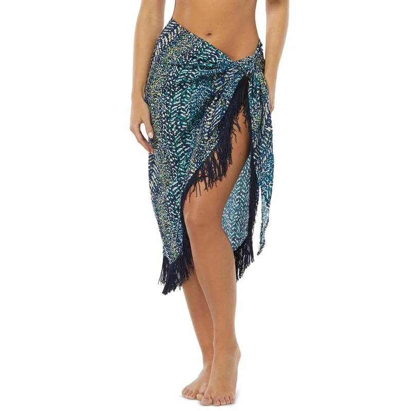 Vince Camuto Womens Printed Pareo Cover-Up - Navy (M/L)