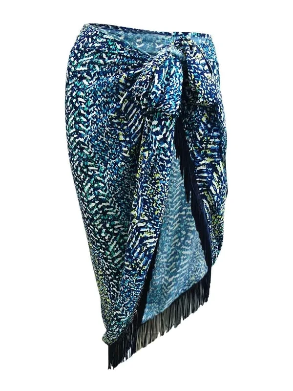 Vince Camuto Womens Printed Pareo Cover-Up Navy XS/S