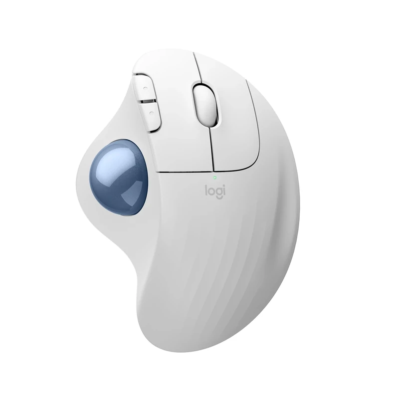 Logitech ERGO M575S Wireless Trackball Mouse, Wireless Ergonomic Mouse With Bluetooth and Encrypted Dongle, Comfortable Thumb Control, Precise and Smooth Tracking, for PC/Mac - White