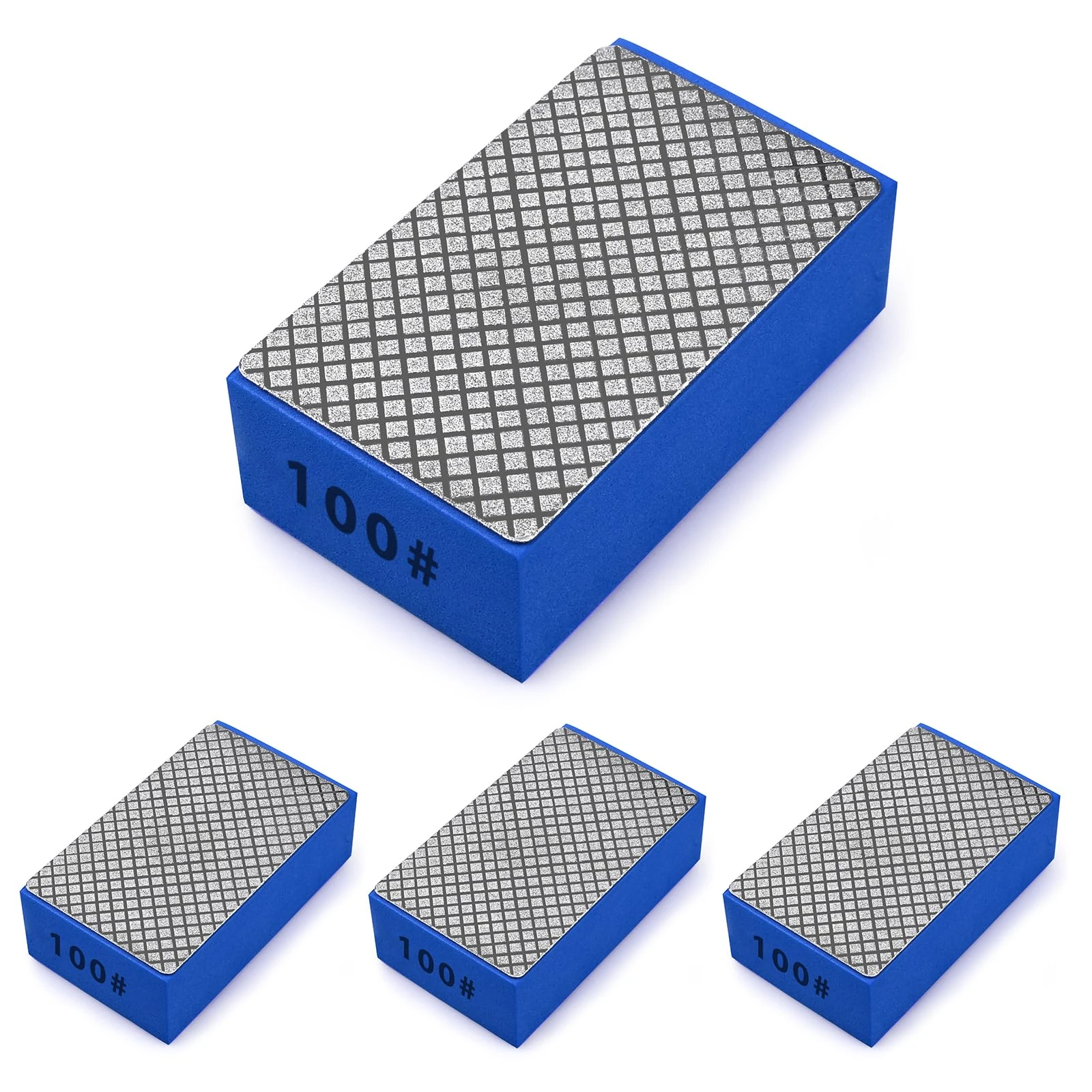 EGOFIX 4pcs Diamond Hand Polishing Pads for Ceramic Tile Glass Grinding,Sanding Blocks Polishing 100#