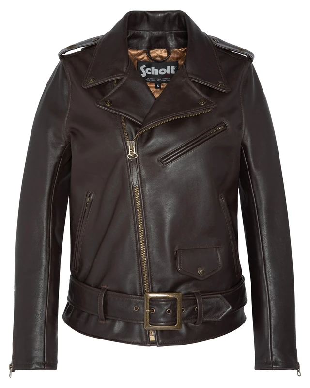 Schott NYC Women's Leather Jacket, Dark Brown, XL - Image 1