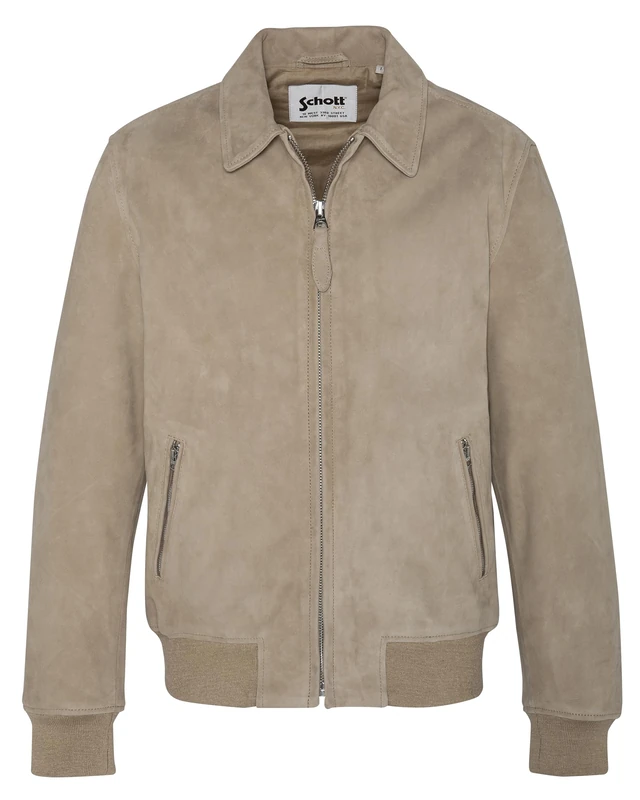 Schott NYC Men's Lcyaless Jacket, Beige, S