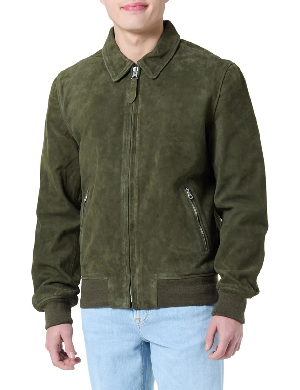 Schott NYC Men's Lcyaless Jacket, Green, L